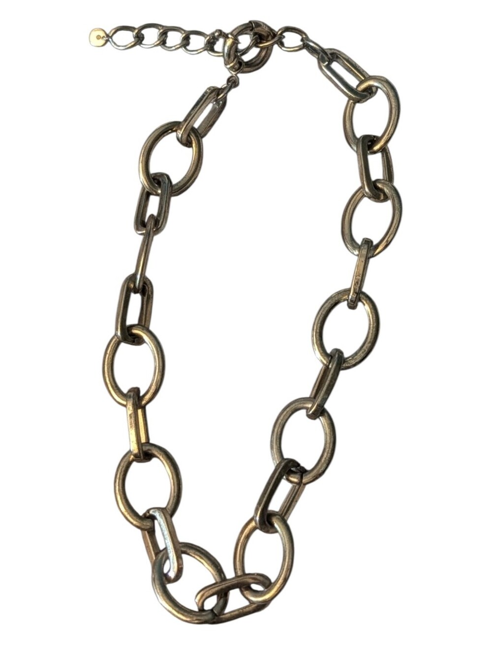 Authentic Y2K Chunky Gold Chain Link Statement Necklace 16" + 3" Ext.